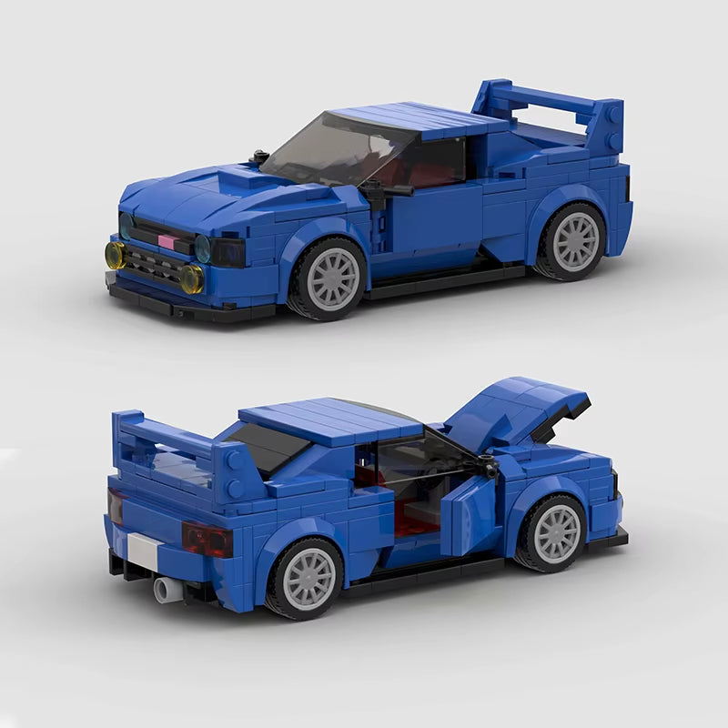 MOC JDM Racing Car City Speed Champions Sports Building Blocks Bricks Supercar Racers Classic Vehicle Kids Toys for Boys Gift