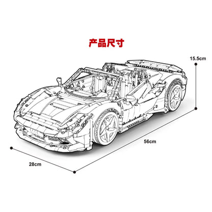 IN STOCK 1:8 MOC Technical Remote Control Sports Car F8 Building Blocks Bricks Model Assembling Toys for Boys Christmas Gift Set