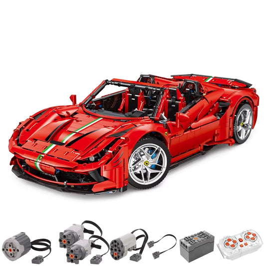 IN STOCK 1:8 MOC Technical Remote Control Sports Car F8 Building Blocks Bricks Model Assembling Toys for Boys Christmas Gift Set