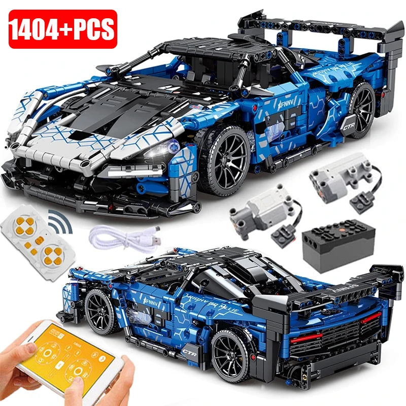 Compatible 42123 Technical Car Senna GTR Building Blocks Super Racing Vehicle or Remote Control Bricks Toys for Kids