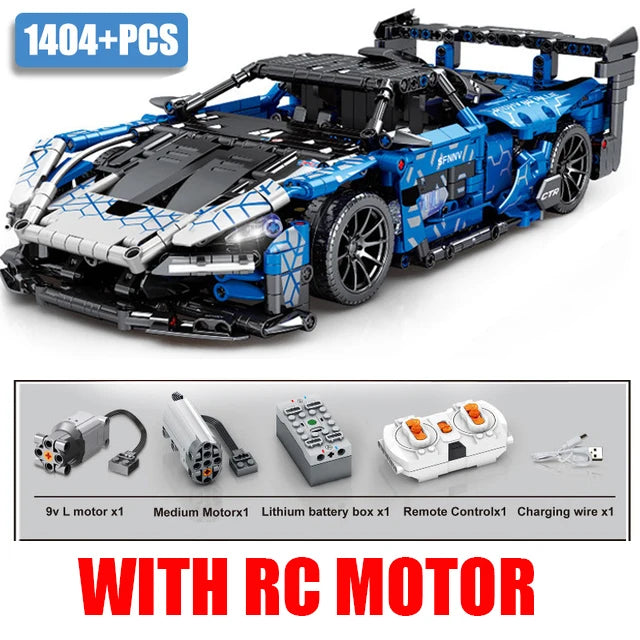 Compatible 42123 Technical Car Senna GTR Building Blocks Super Racing Vehicle or Remote Control Bricks Toys for Kids